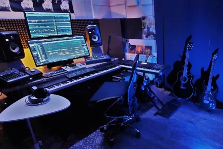 Einblick ins Studio für Musikproduktion